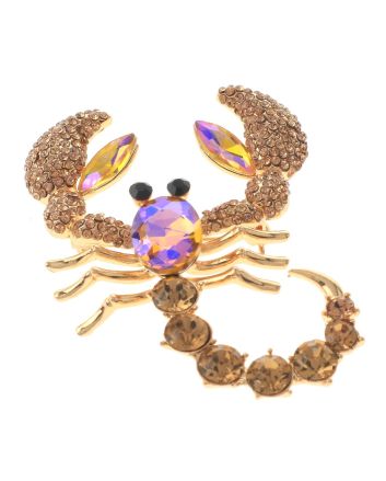 Large Crystal Scorpion Brooch