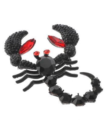 Large Crystal Scorpion Brooch