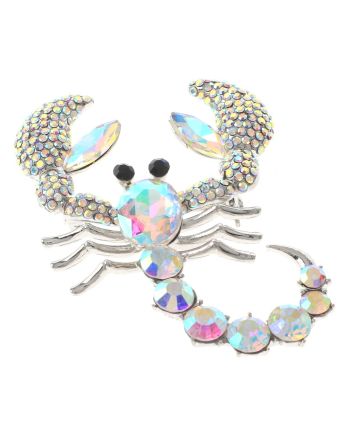 Large Crystal Scorpion Brooch