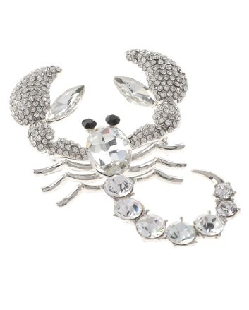 Large Crystal Scorpion Brooch