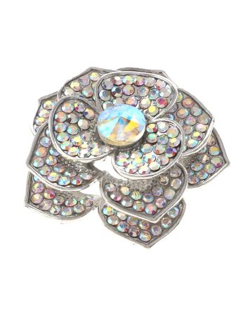 Crystal Flower Brooch