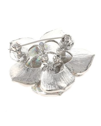 Crystal Flower Brooch