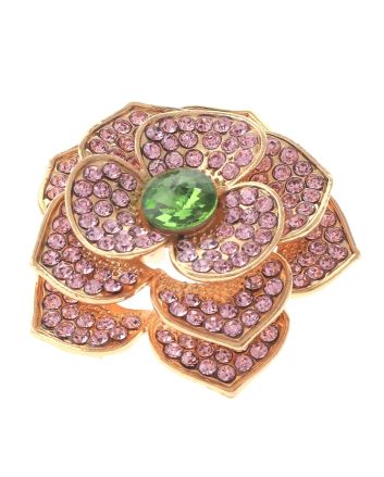 Crystal Flower Brooch