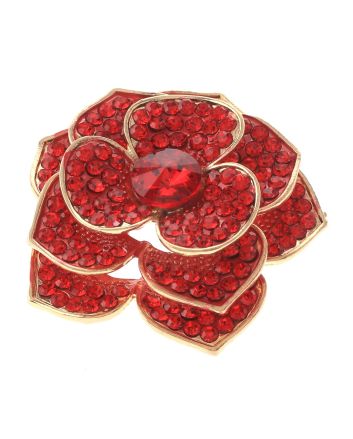 Crystal Flower Brooch