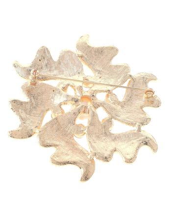 Large Crystal Flower Brooch