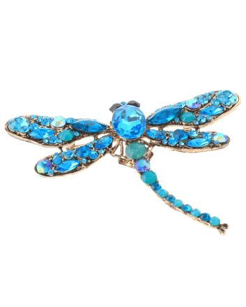 Large Crystal Dragonfly Brooch