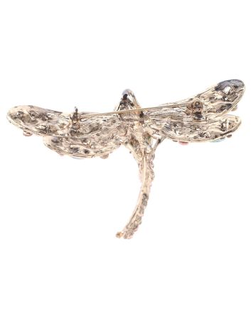 Large Crystal Dragonfly Brooch
