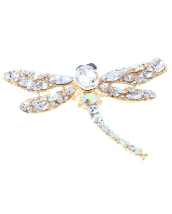 Large Crystal Dragonfly Brooch