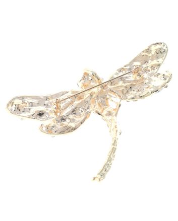 Large Crystal Dragonfly Brooch