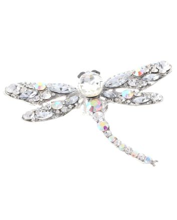 Large Crystal Dragonfly Brooch