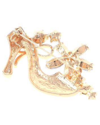 Crystal High Heel Shoe Brooch