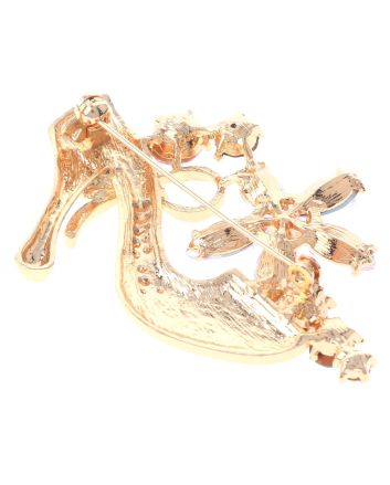 Crystal High Heel Shoe Brooch