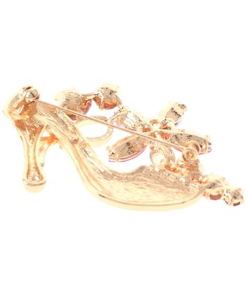 Crystal High Heel Shoe Brooch