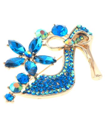 Crystal High Heel Shoe Brooch