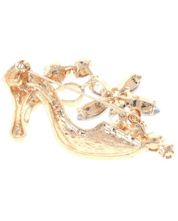 Crystal High Heel Shoe Brooch