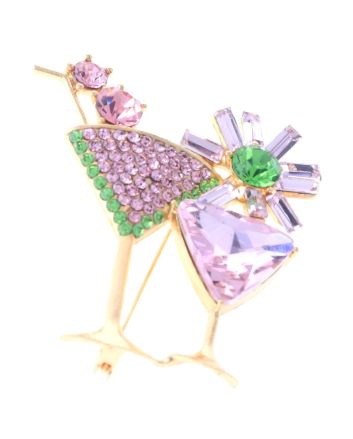 Crystal Martini Glass Brooch