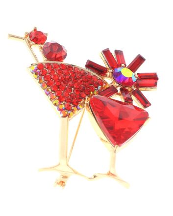Crystal Martini Glass Brooch