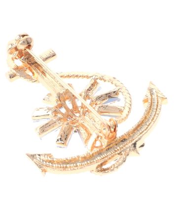 Crystal Anchor Brooch