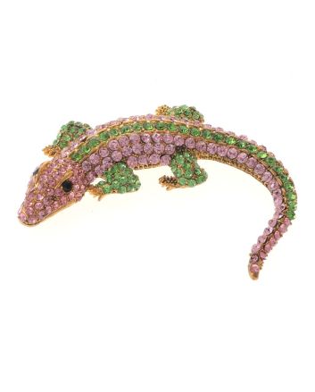 Large Alligator Rhinestone Brooch