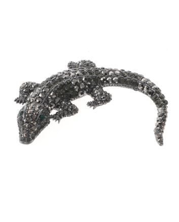 Large Alligator Rhinestone Brooch