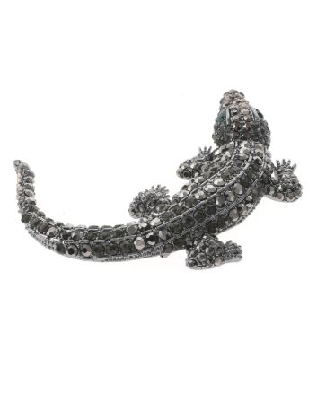 Large Alligator Rhinestone Brooch