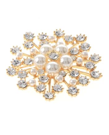 Crystal Flower Brooch