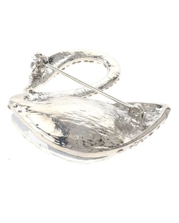 Rhinestone Swan Brooch
