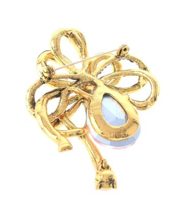 Crystal Bow Brooch