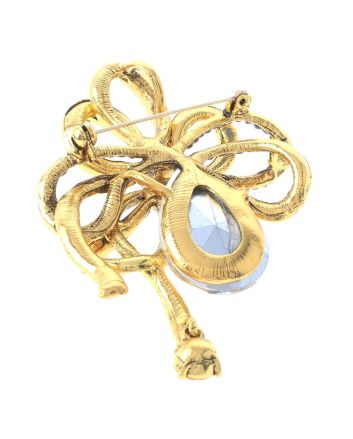 Crystal Bow Brooch