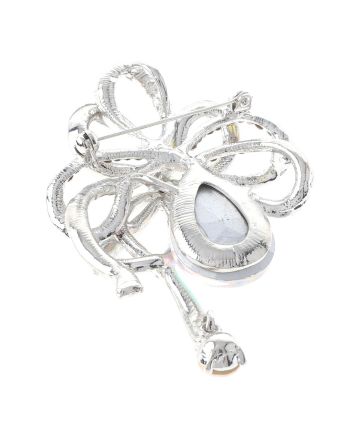 Crystal Bow Brooch