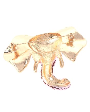 Large Crystal Elephant Brooch