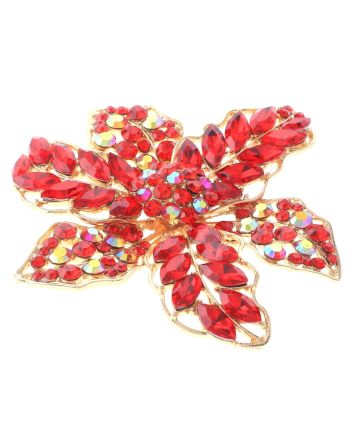 Large Crystal Flower Brooch