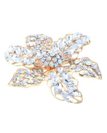 Large Crystal Flower Brooch