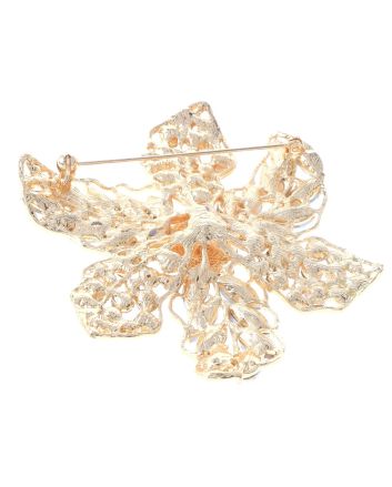 Large Crystal Flower Brooch