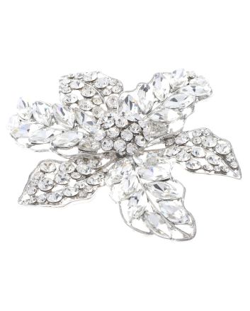 Large Crystal Flower Brooch