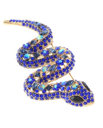Large Crystal Snake Brooch