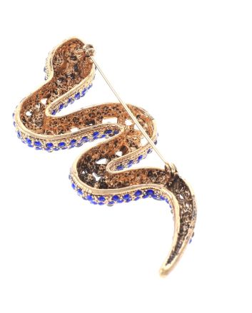 Large Crystal Snake Brooch