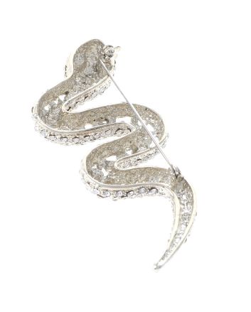 Large Crystal Snake Brooch