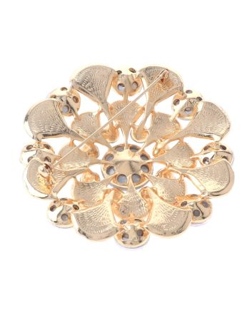 Large Crystal Flower Brooch