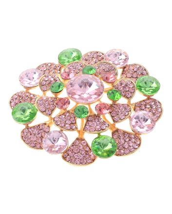 Large Crystal Flower Brooch