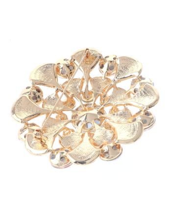 Large Crystal Flower Brooch