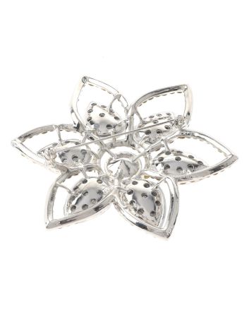 Large Crystal Flower Brooch