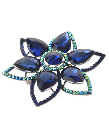 Large Crystal Flower Brooch