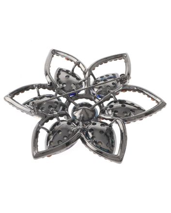 Large Crystal Flower Brooch