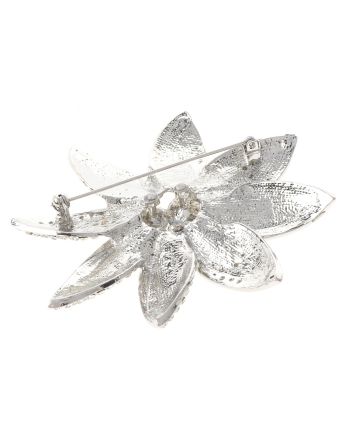 Large Crystal Flower Brooch