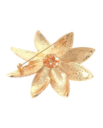Large Crystal Flower Brooch