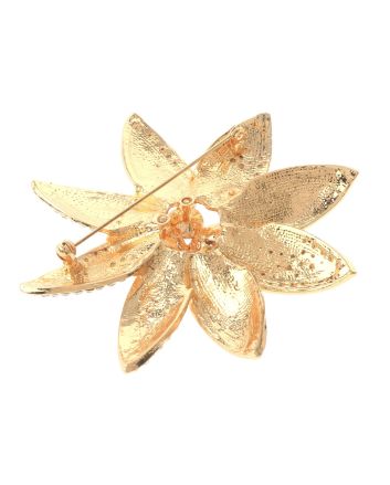 Large Crystal Flower Brooch