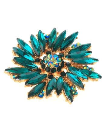 Crystal Flower Brooch