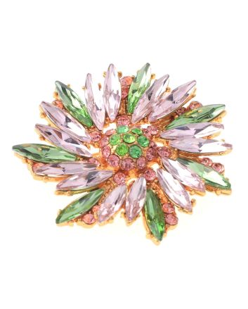 Crystal Flower Brooch