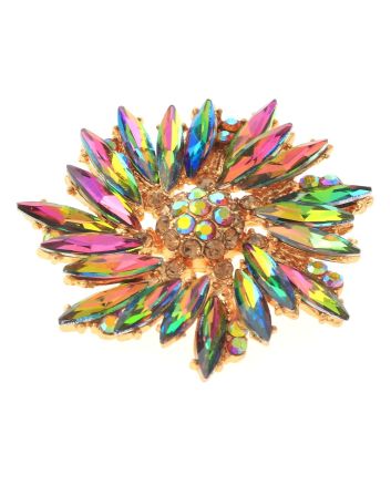 Crystal Flower Brooch
